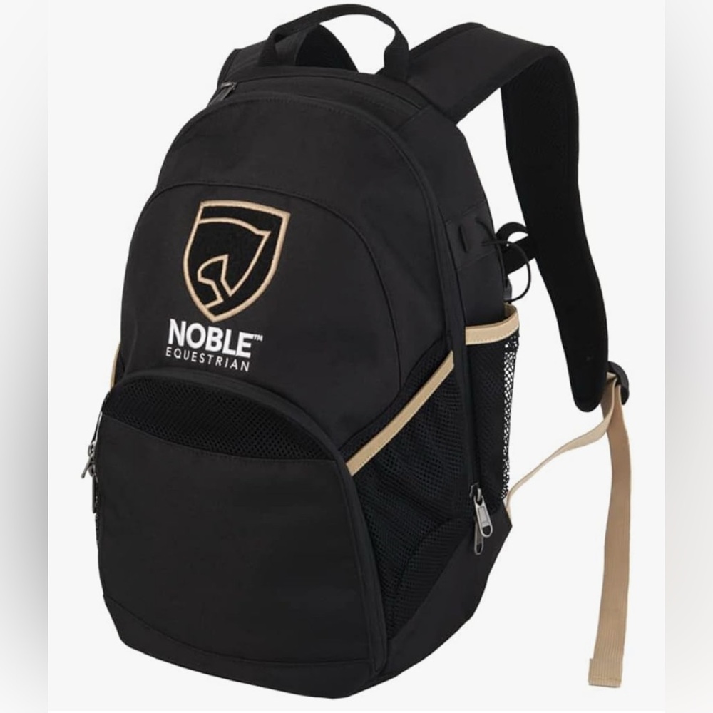 Noble Equestrian Black and Tan Backpack
